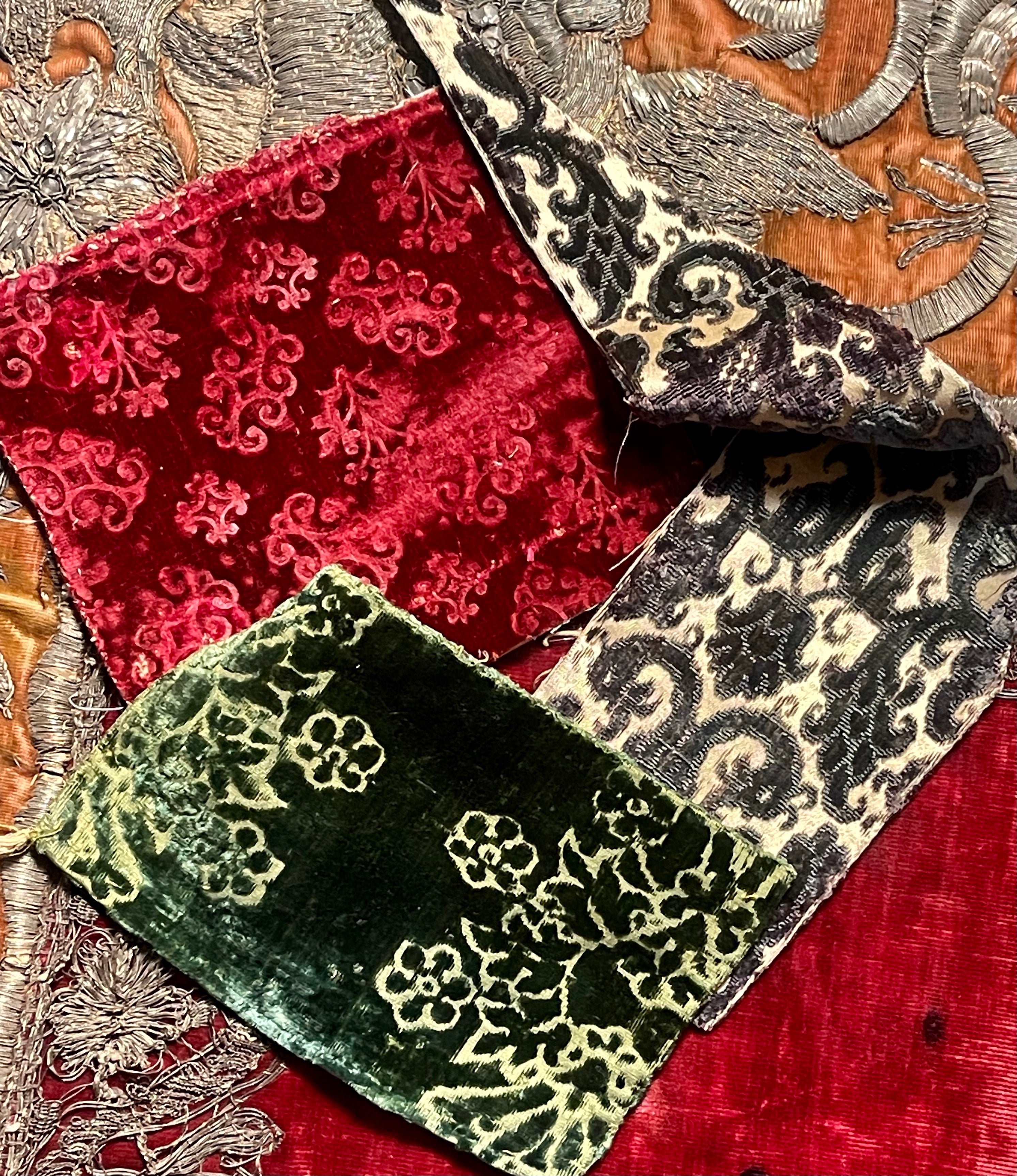 RESERVED FOR S  15th 16th Century Silk Velvet Fragments