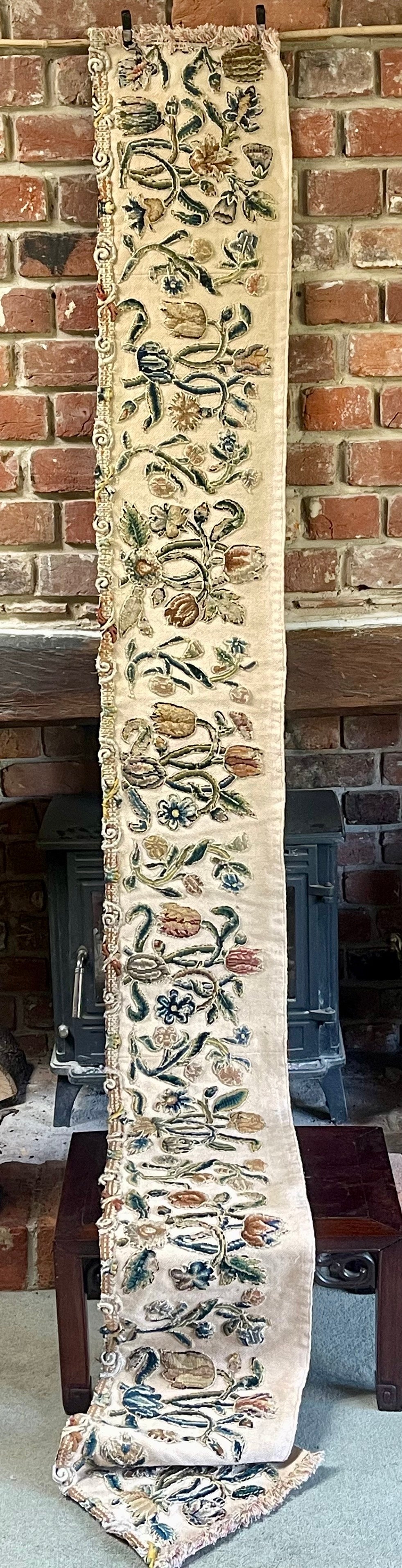 18th Century English Crewelwork Valance