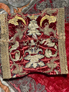 17th Century Embroidery Silk Velvet