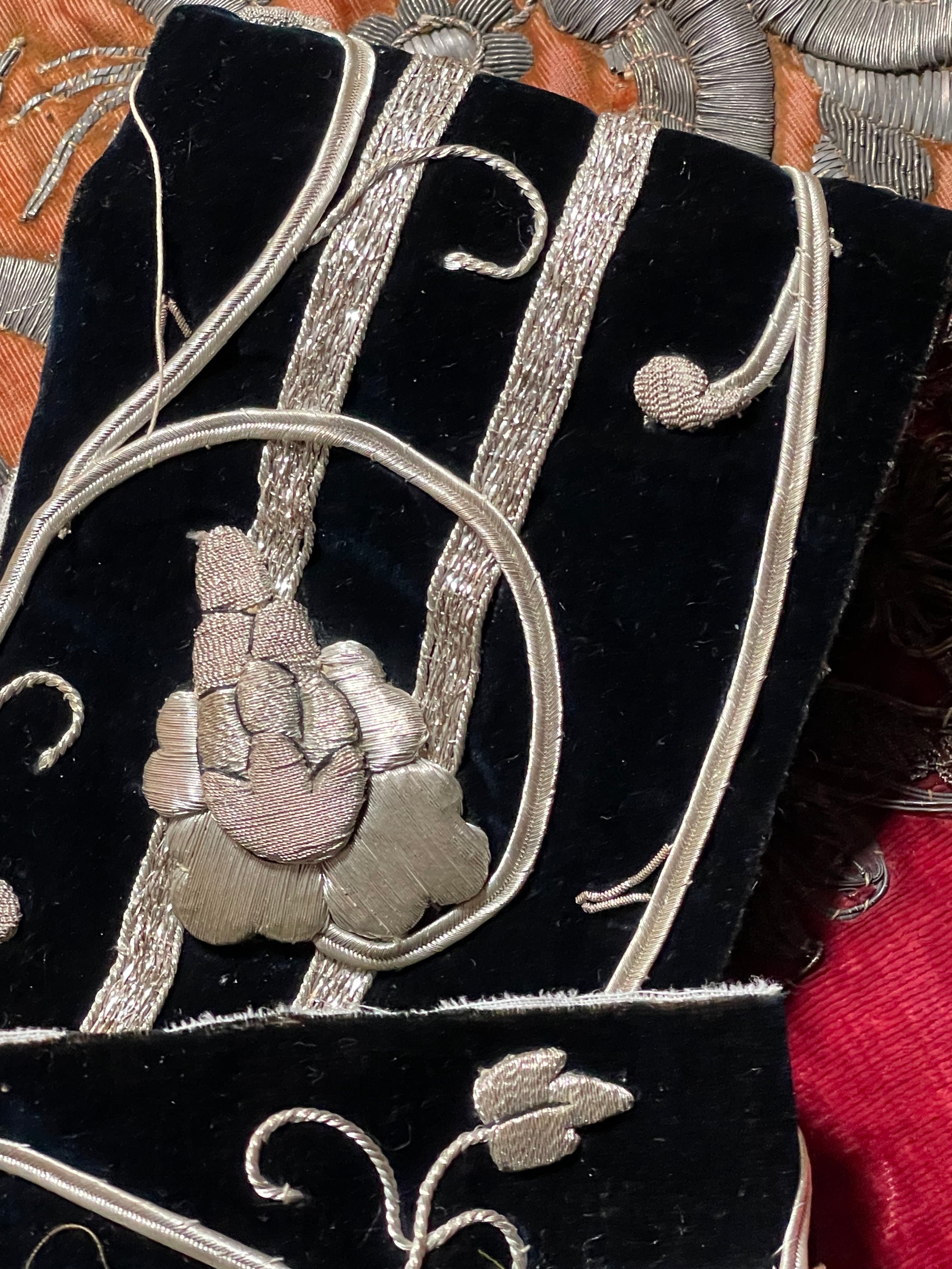 Antique Silver Metallic Embroidered Panel