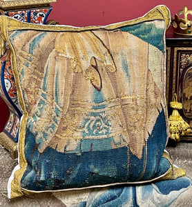 Antique Pillow 17th Century Aubusson Tapestry Panel