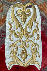 Antique Gold Metallic Embroidery Panel