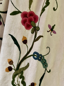 Crewelwork Tree of Life Panel Circa 1950