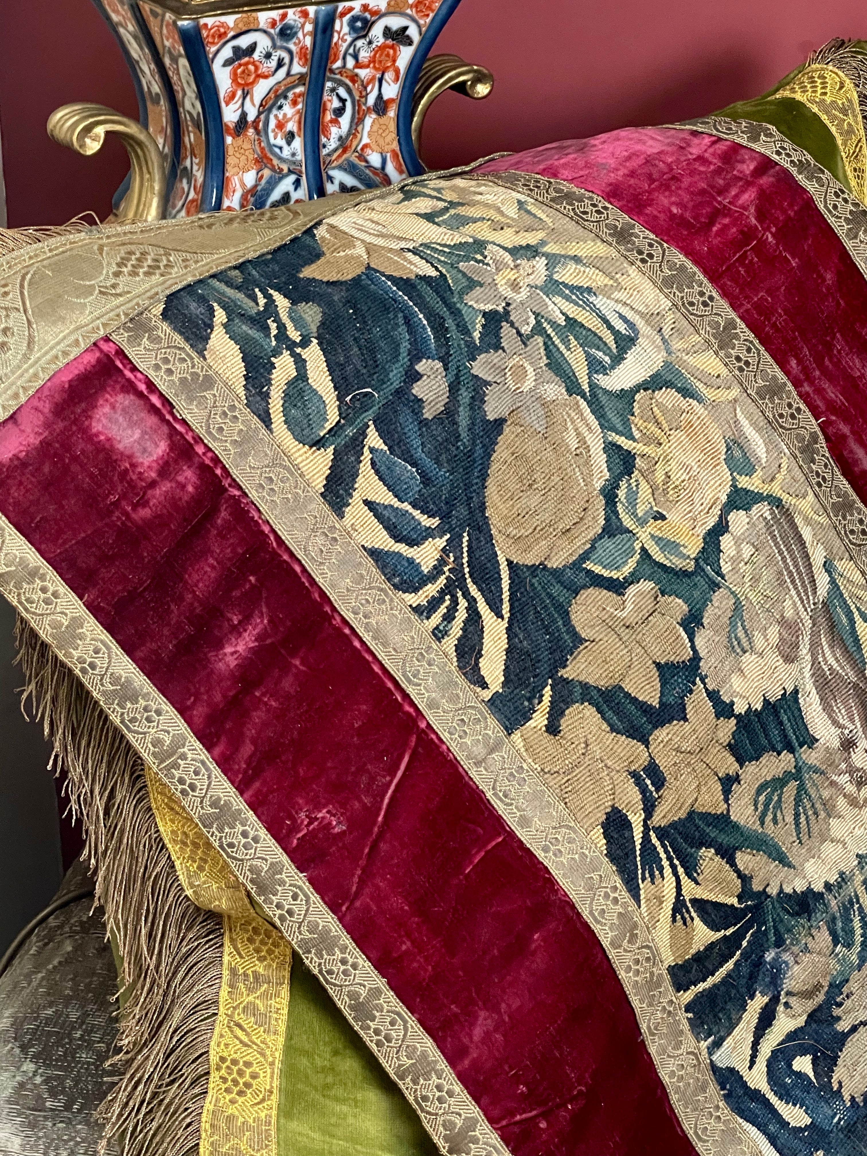 17th Century Velvet Aubusson Tapestry Cover