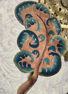 17th Century Crewelwork Leaf