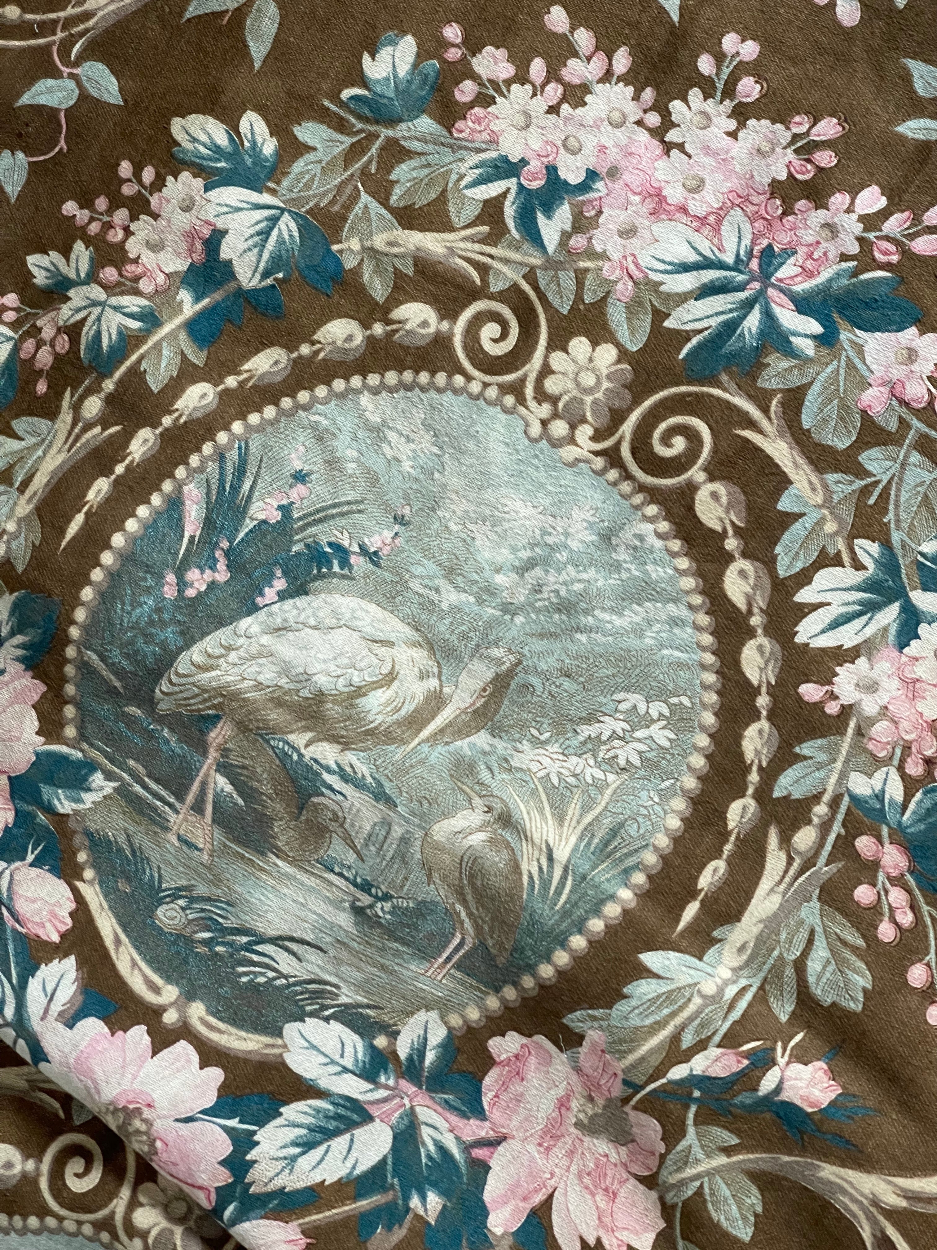 Antique French Printed Cotton STORKS