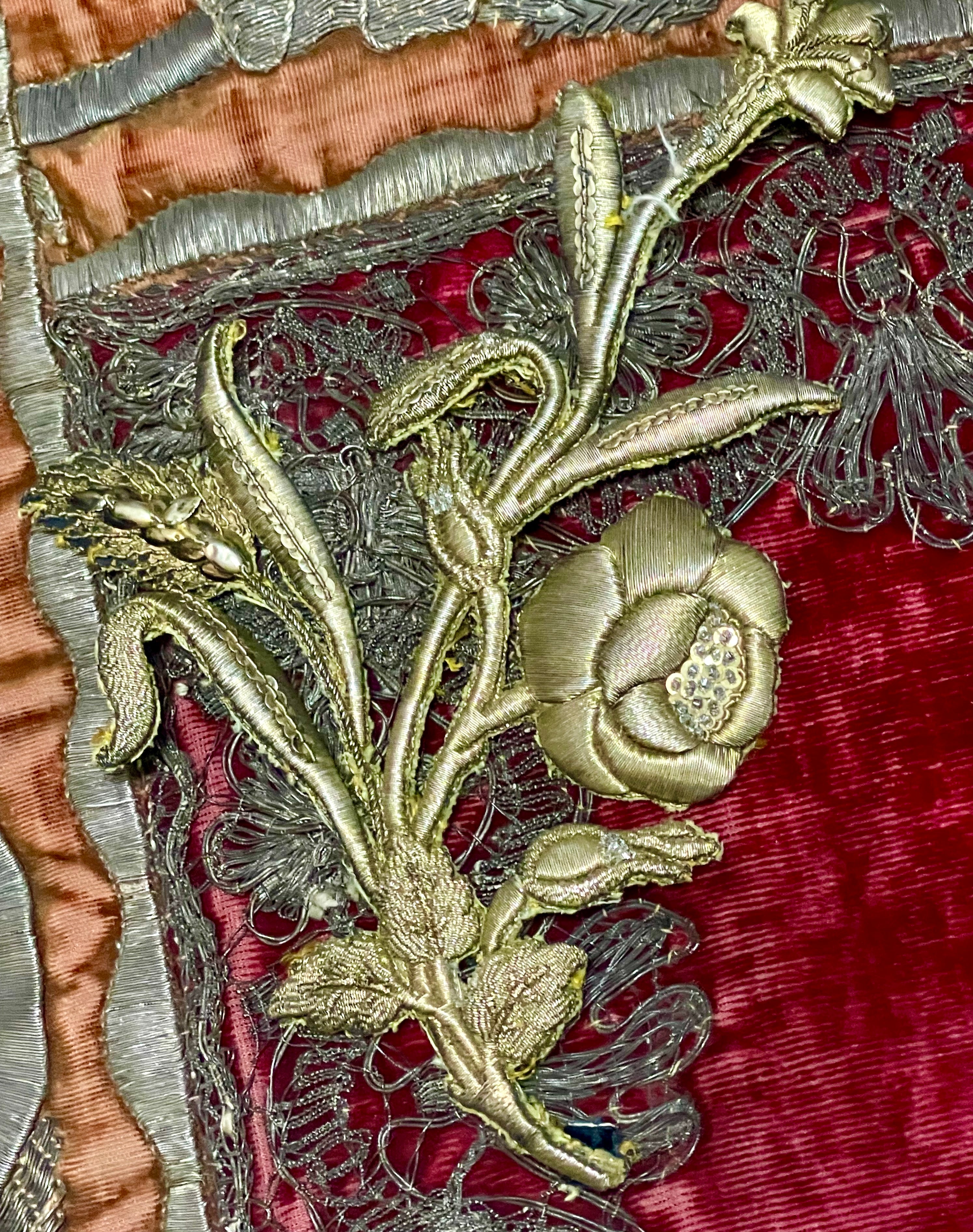 Antique Gold Metallic Embroidered Applique