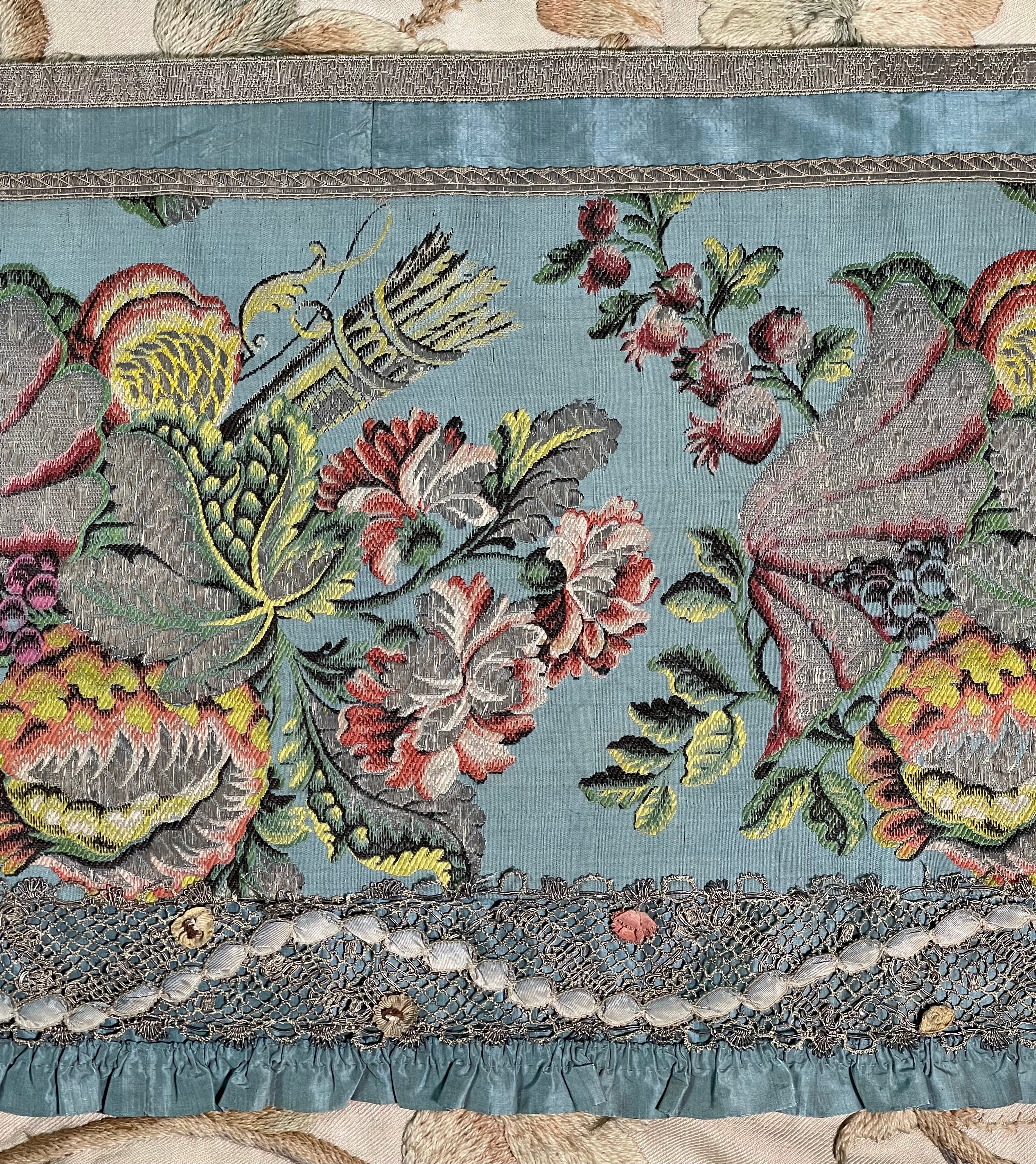 18th Century French Lyon Silk Lambrequin