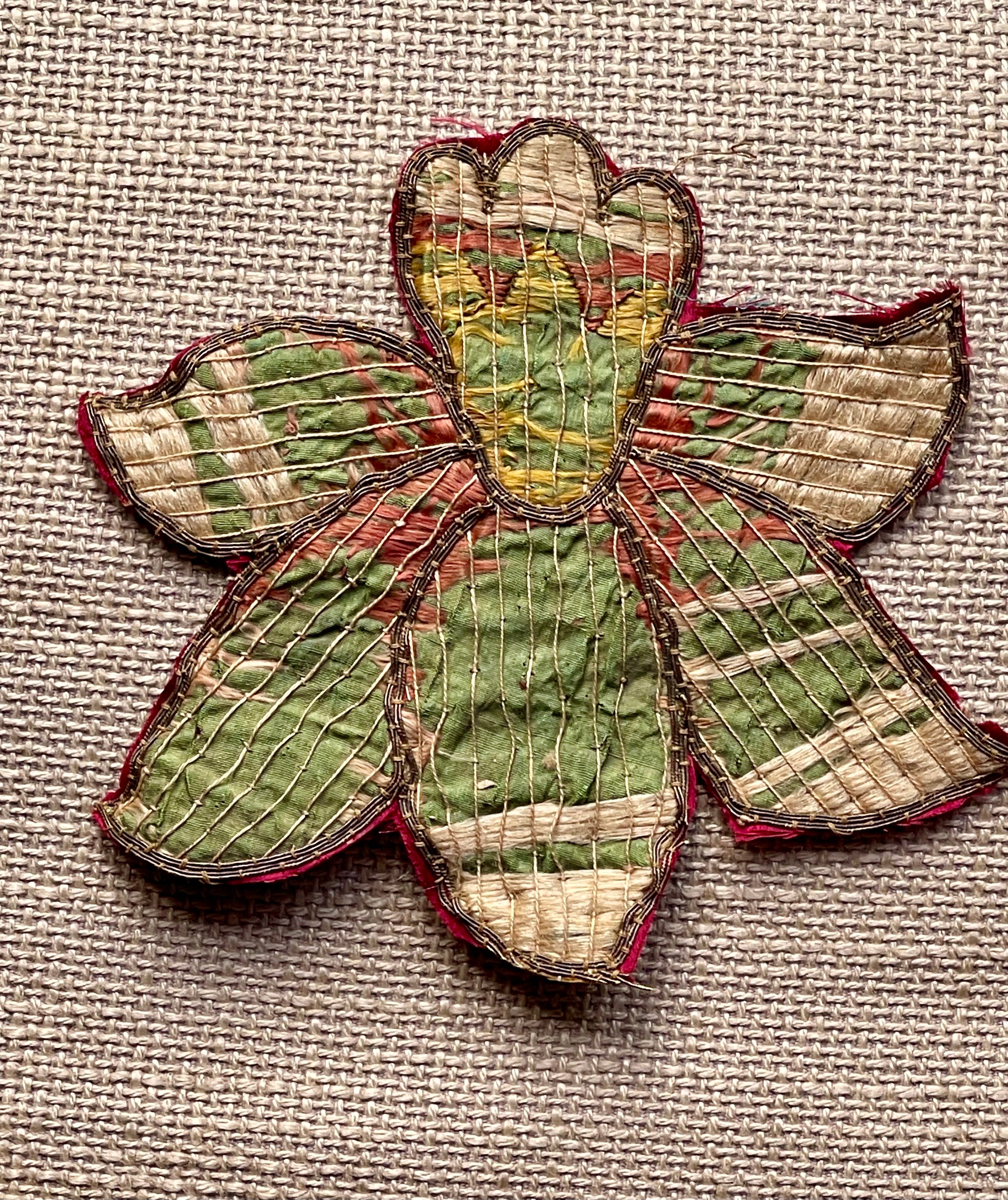 17th Century Italian Needlework Flower Applique