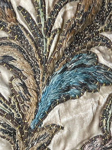 18th Century Embroidered Silk and Velvet Panel