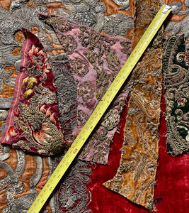 Antique Metallic Embroidered Silk and Velvet Project Group