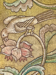 17th Century Italian Silk Floss Embroidered Panel