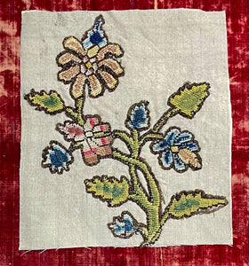 Antique Embroidery Applique  early 17th Century