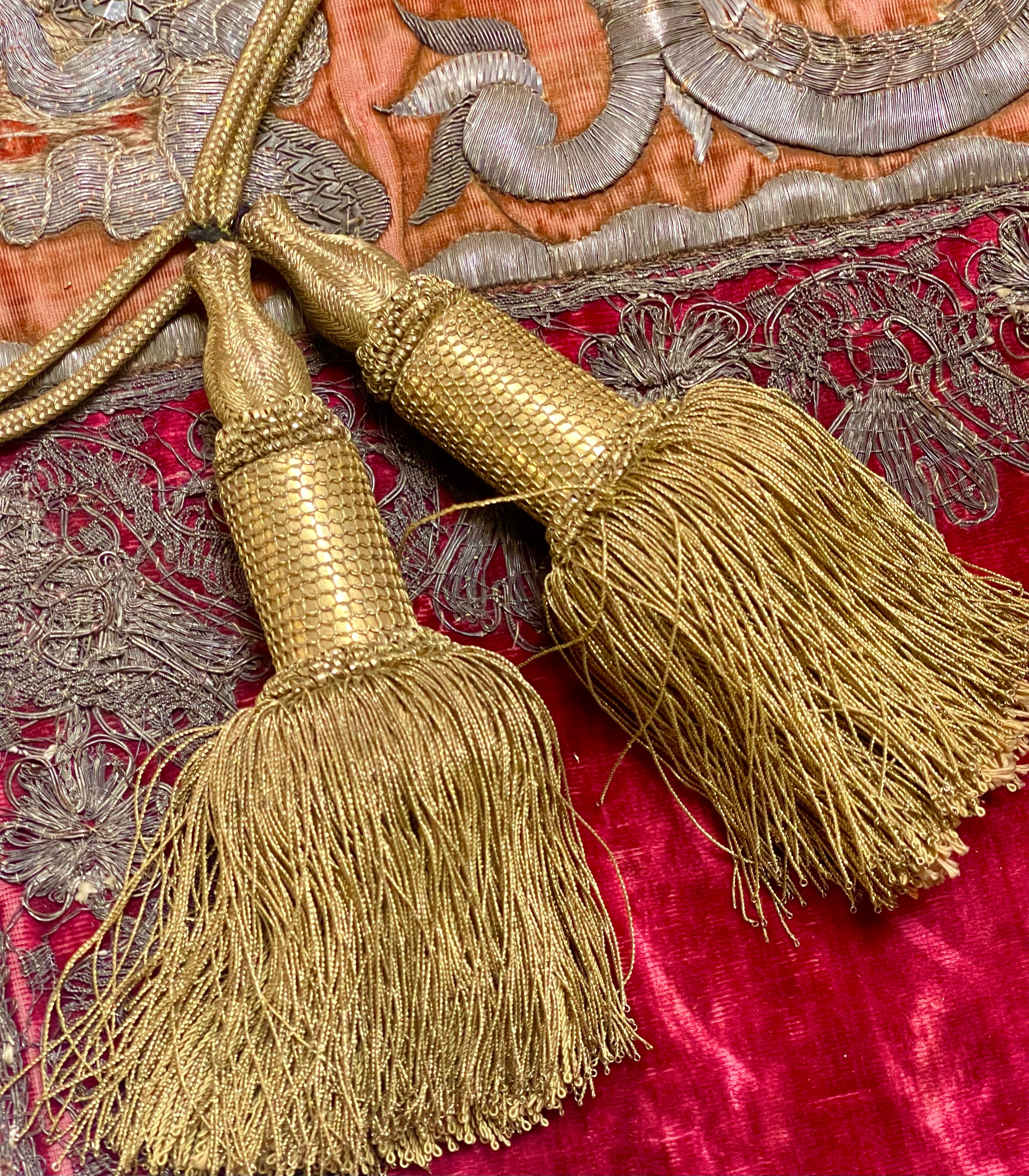 Antique Gold Metallic Tassels PAIR