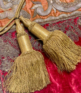 Antique Gold Metallic Tassels PAIR