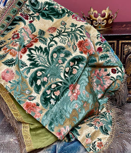 Antique Genoa Velvet Panel Jardiniere Deign