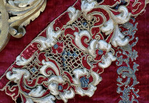 17th century Venetain Silk Velvet Stumpwork Panel