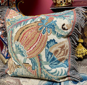 Antique Pillow Tapestry Pomegranates