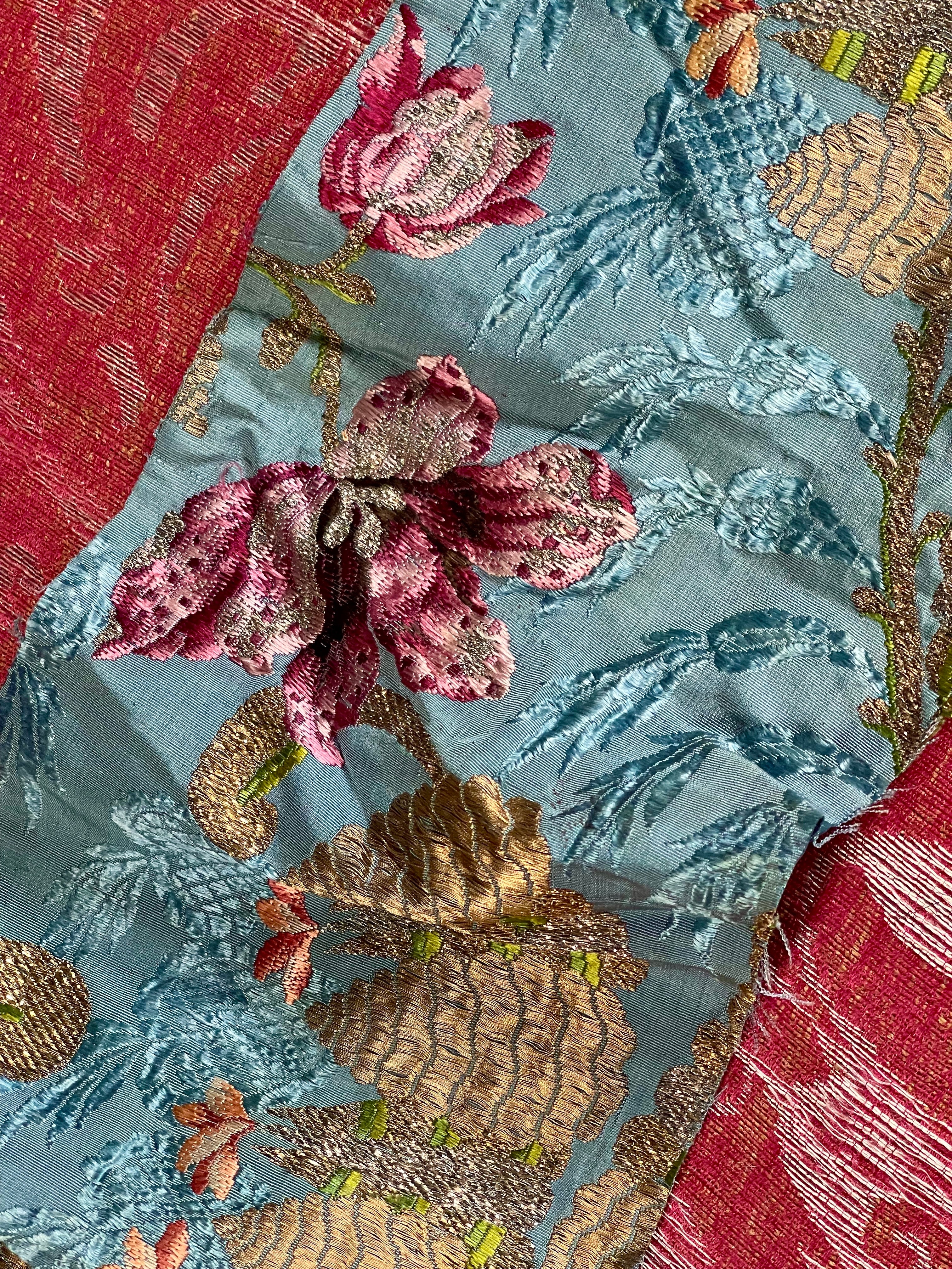 RESERVED FOR M    18th  Century Lyon Silk Brocade Fragment
