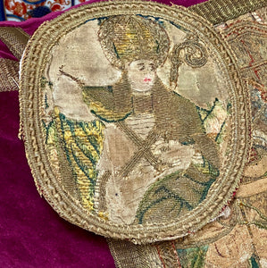 15th Century Medieval Needlework Portrait Pope