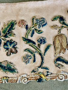 18th Century English Crewelwork Valance