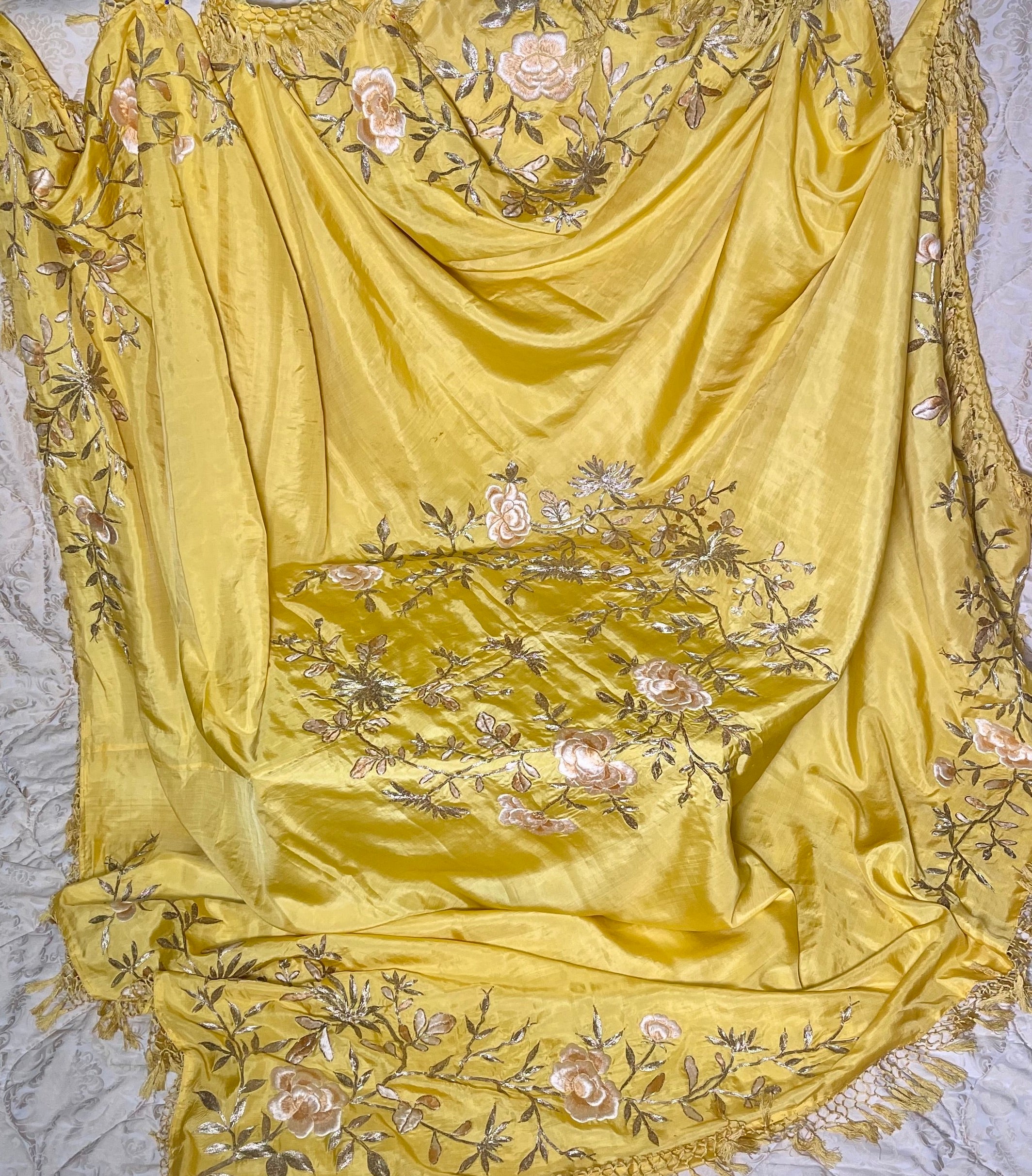 Antique Chinese Embroidered Silk Cover