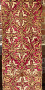 17th Century Venetian Baroque Silk Velvet Appliqued Panel