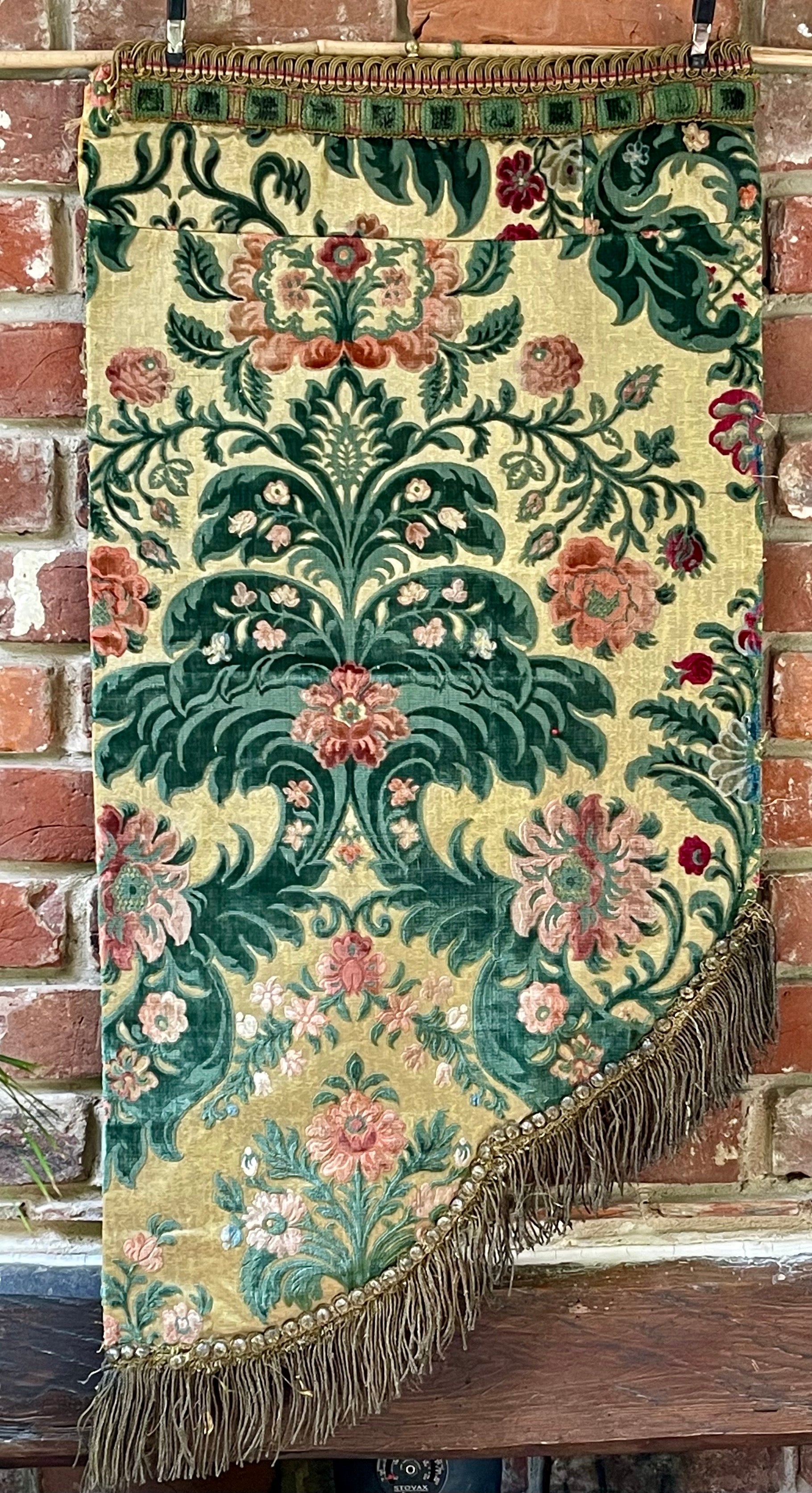 Antique Genoa Velvet Panel Jardiniere Deign