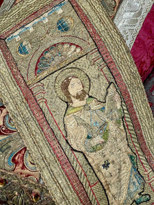 16th Century Embroidery Orphrey Panel St Paul