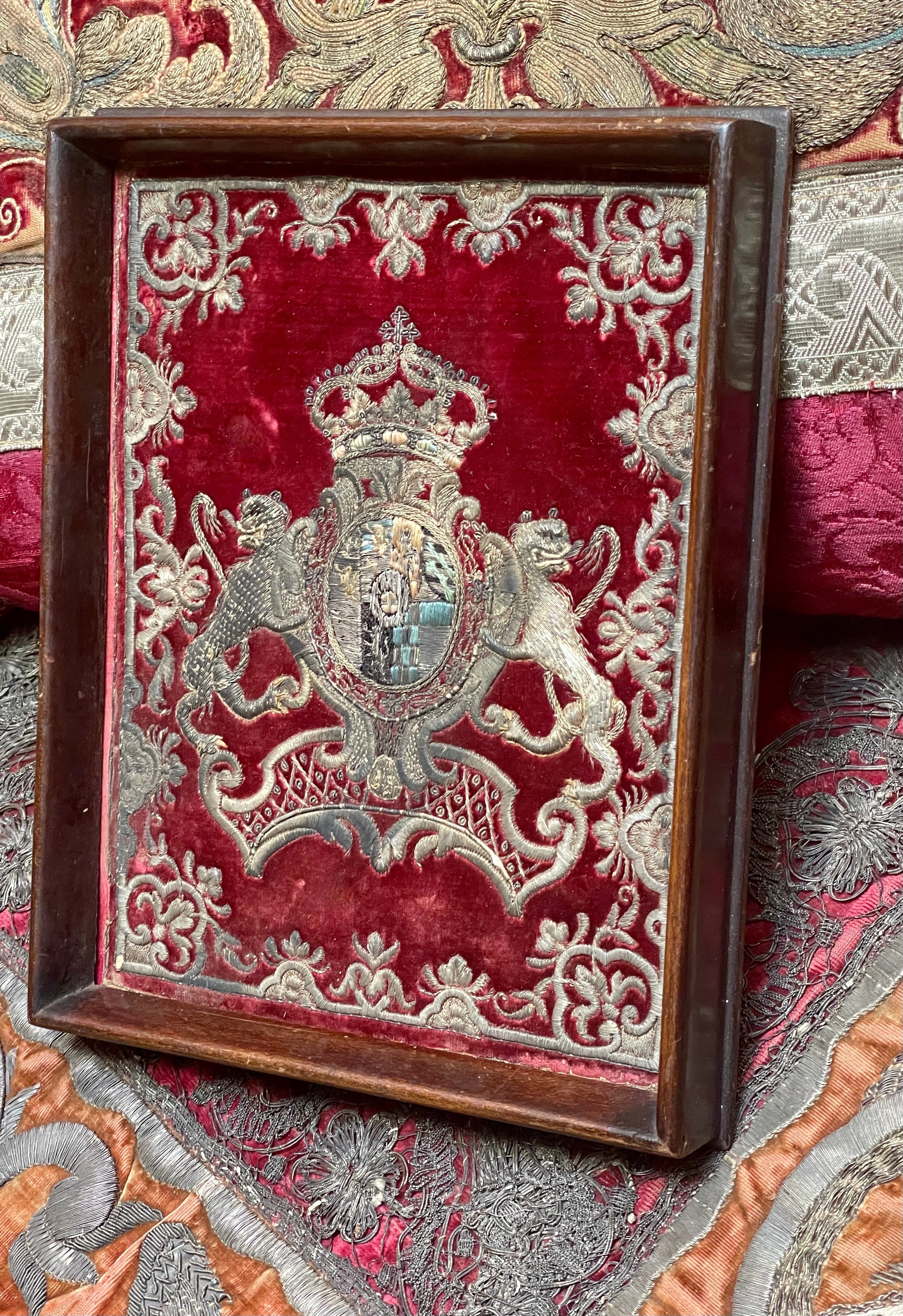 18th Century  Embroidered Coat of Arms