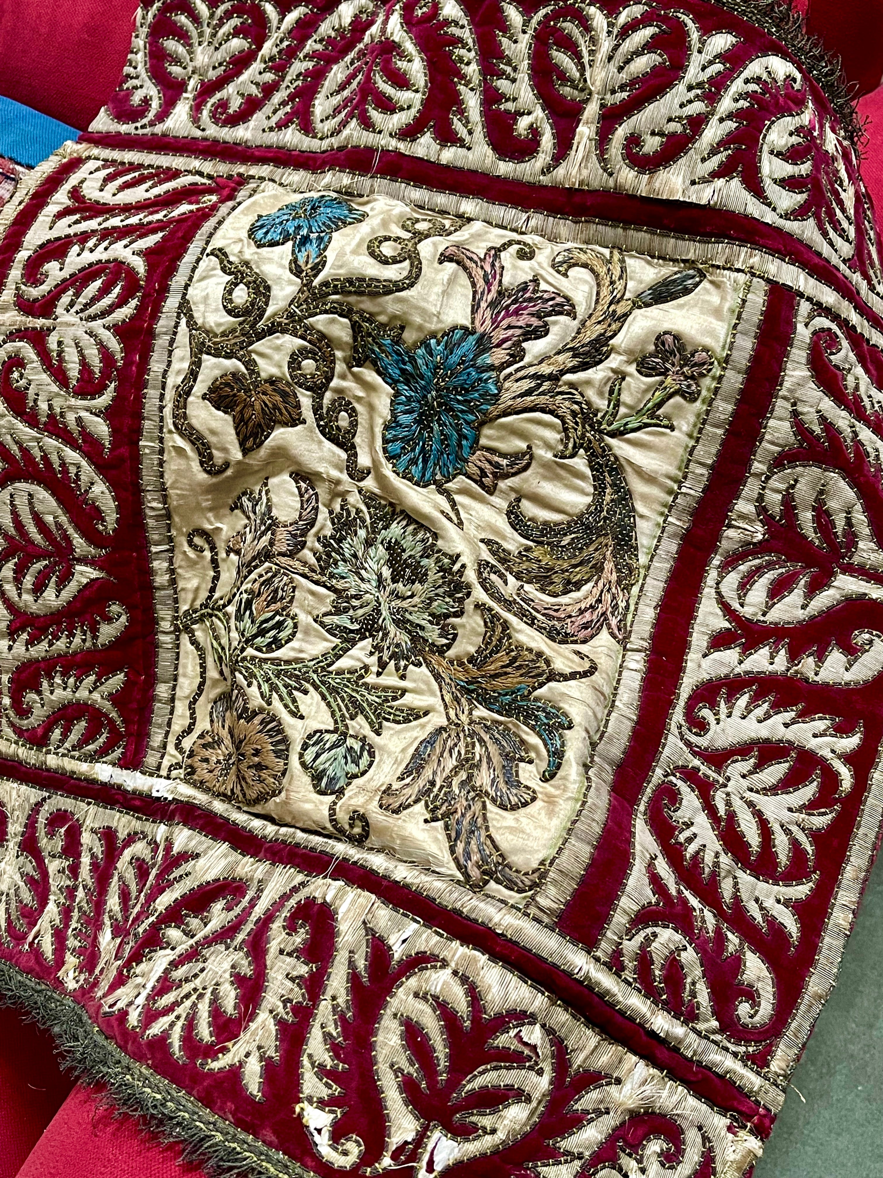 RESERVED For D 18th Century Silk Velvet Embroidered Panel