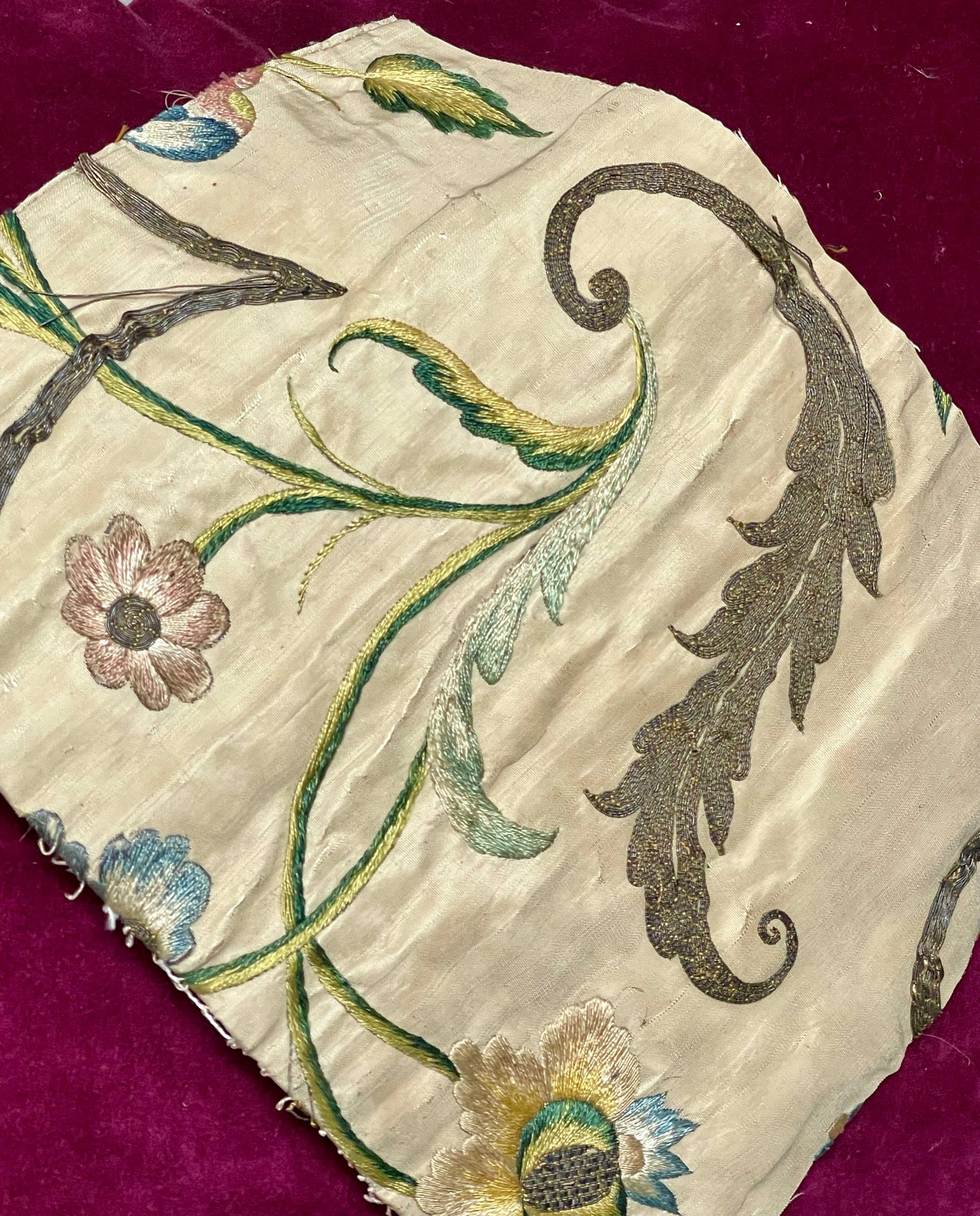 17th Century Silk Needlework Project Panel