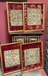 17th Century English Needlework Panels Set of 4