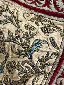 18th Century Embroidered Silk Velvet