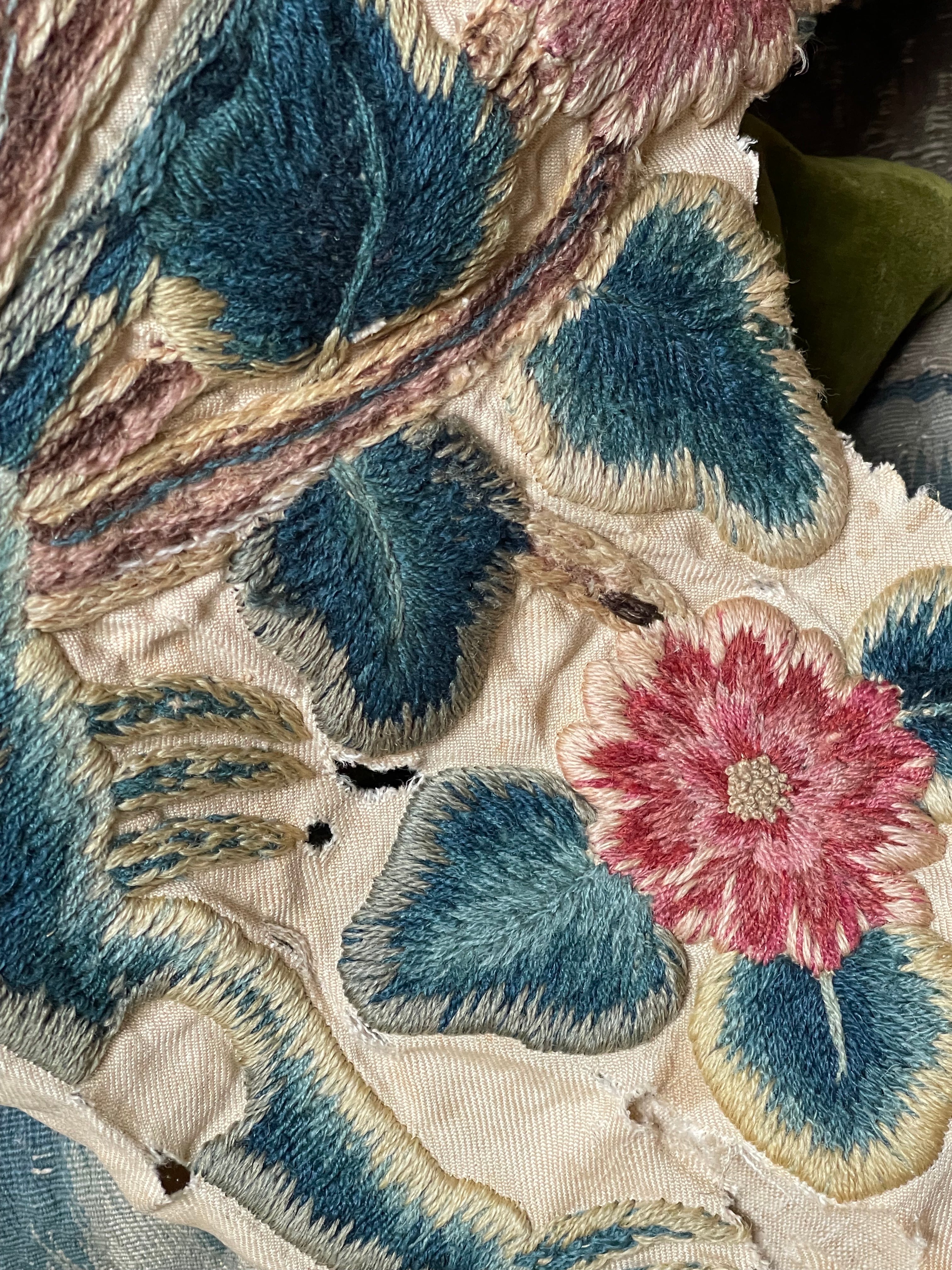 17th Century English Crewelwork Panel