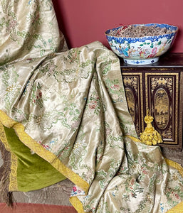 18th Century Lyon Silk Brocade Valance