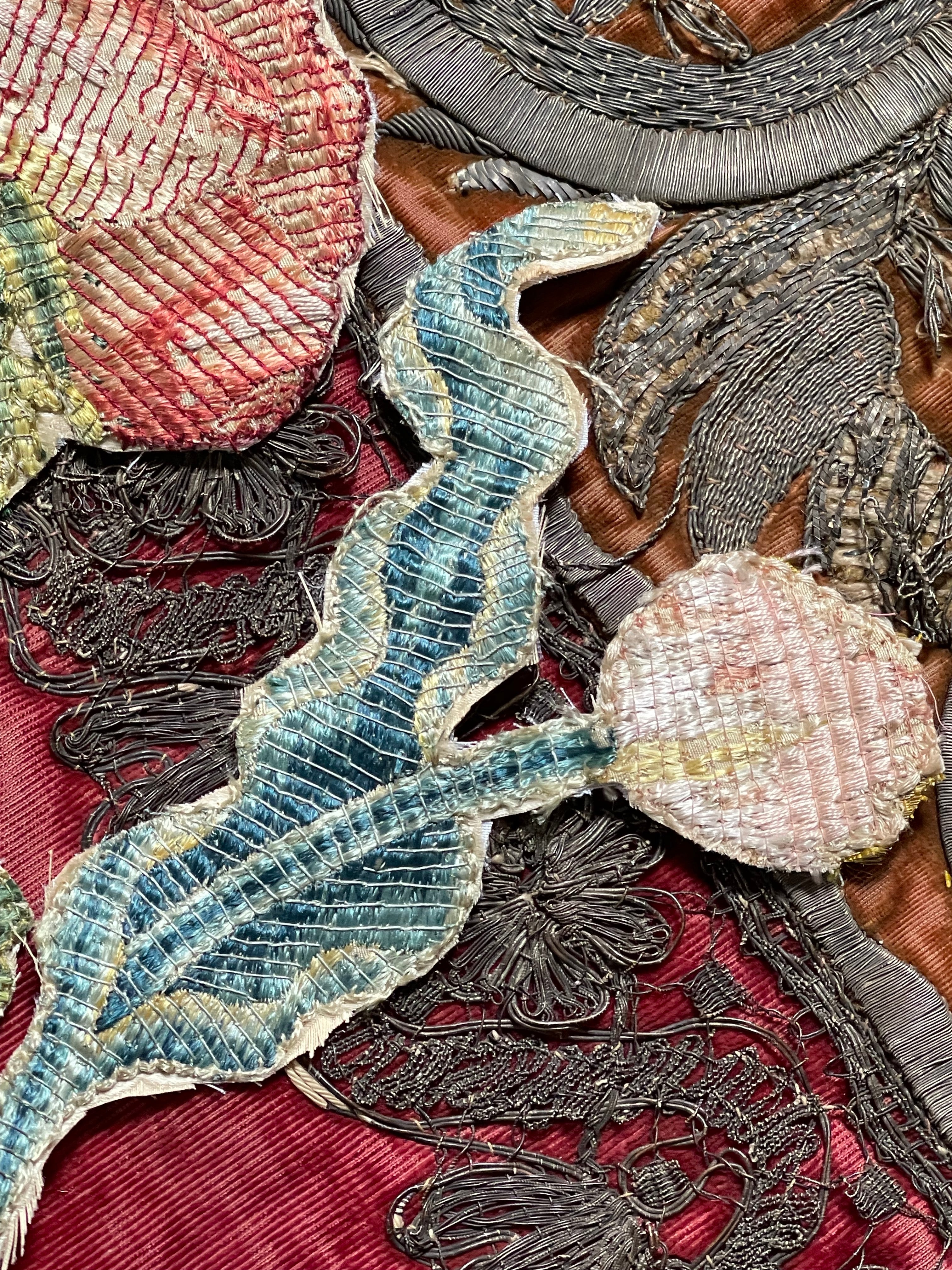 18th Century Embroidered Floral Slip