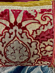 Antique Pillow 16th Century Venetian Pomegranate Panel