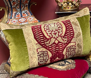 Antique Pillow 16th Century Venetian Pomegranate Panel