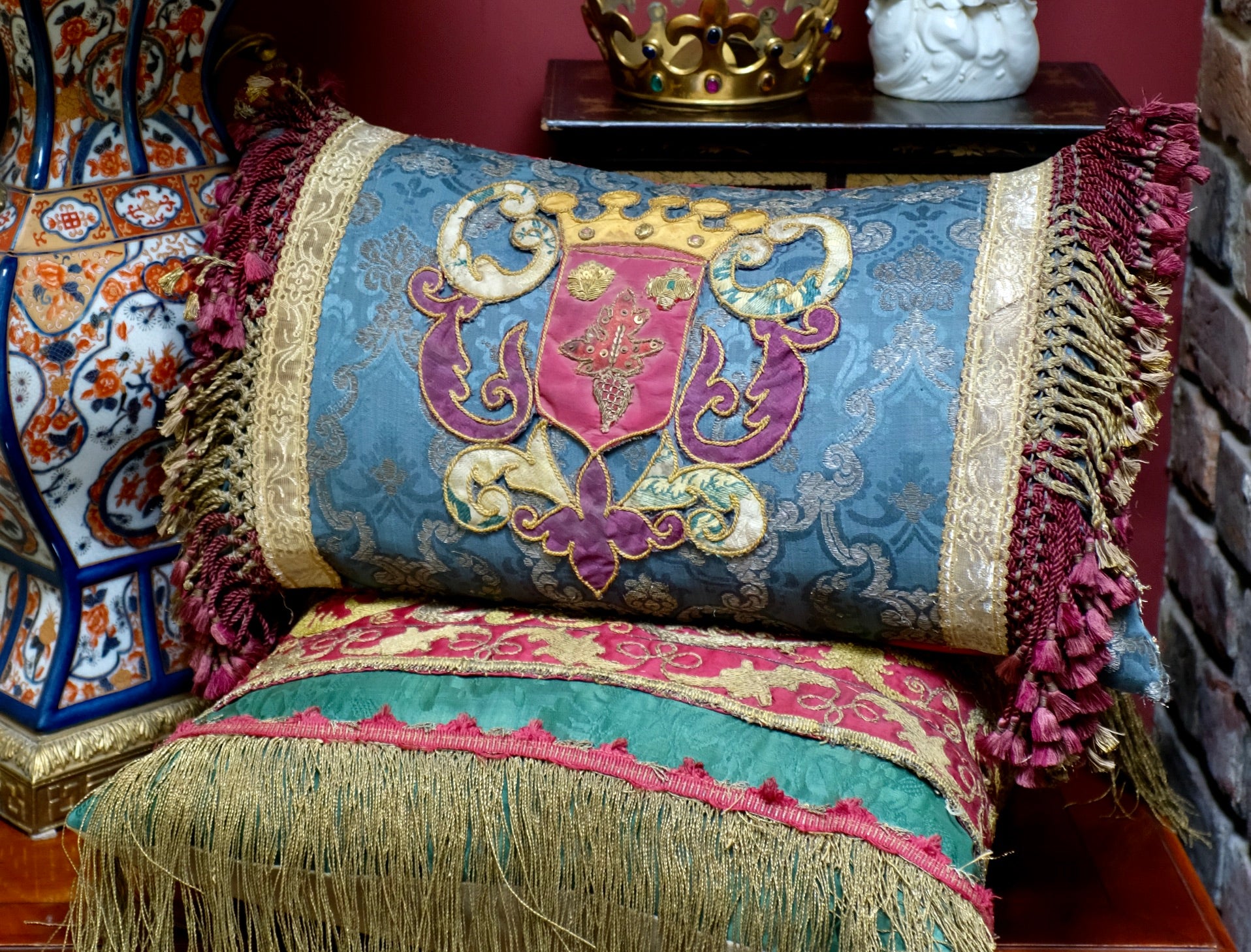 Antique Heraldic Cushion