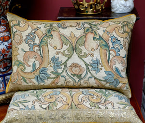 ON HOLD  FOR SC     PAIR  Antique Pillows Charles II Needlework Panels Circa 1650
