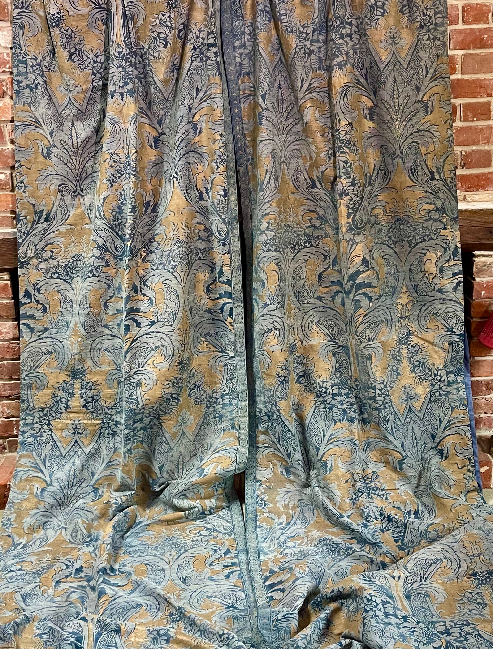 Magnificent Palazzo Curtains Printed Blue and Gold