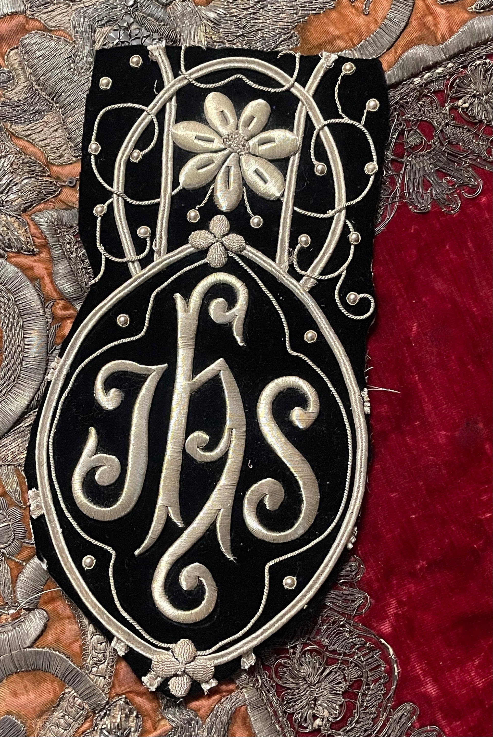 Antique Metallic Embroidery Applique