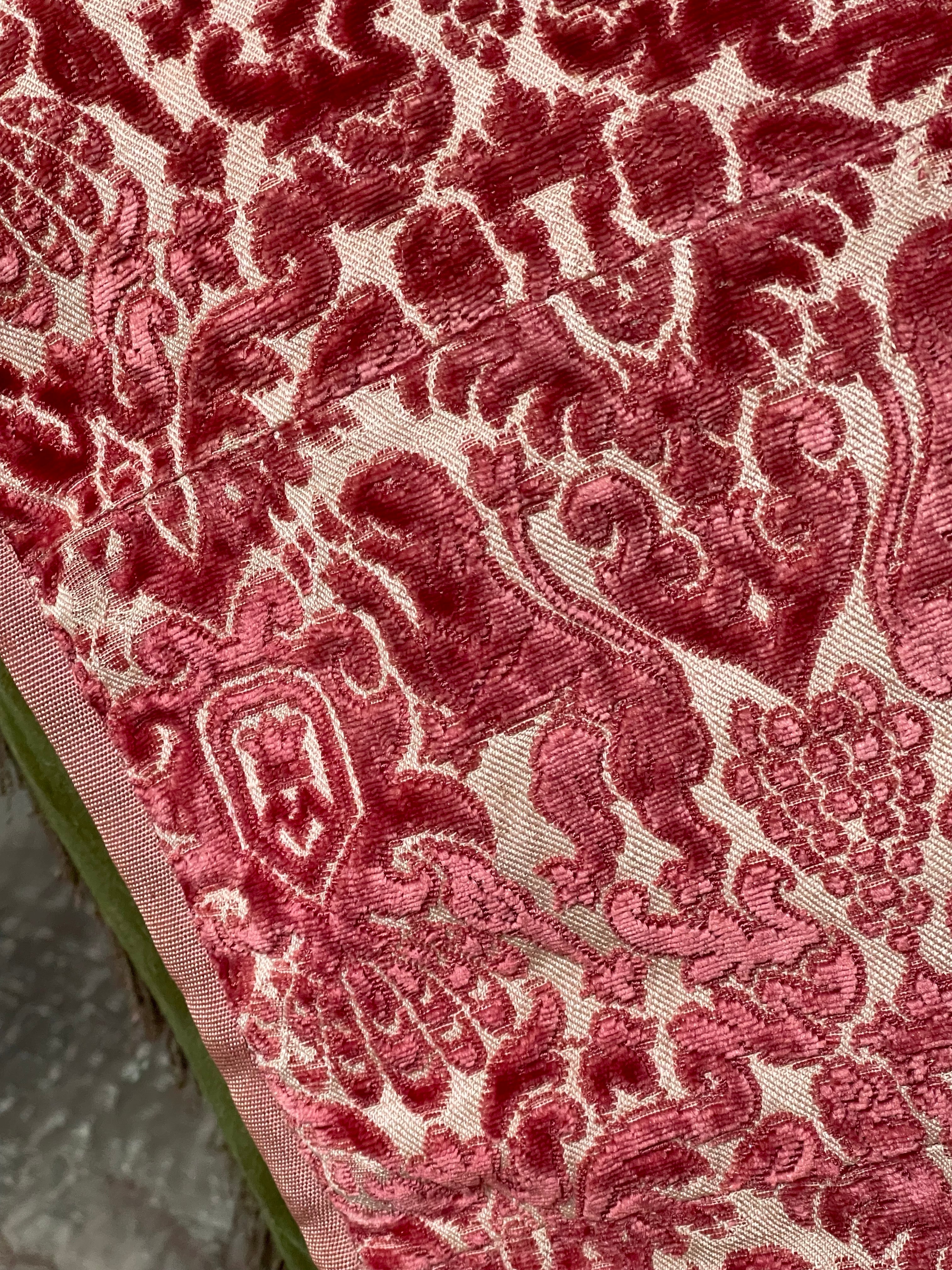Venetian Silk Velvet Panel  Lions Cherubs Crown