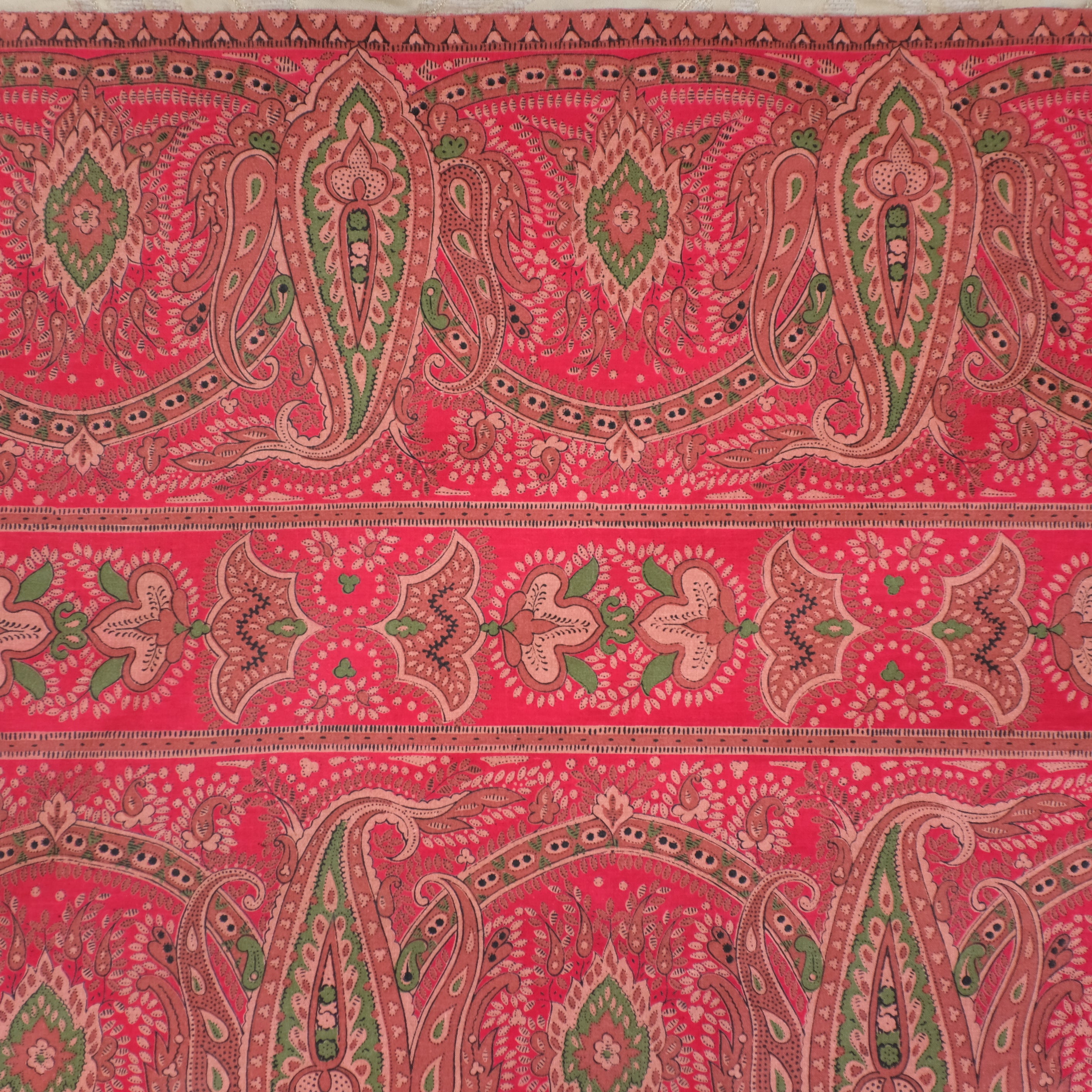 Antique French Printed Fabric Indienne Design