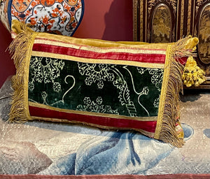 Antique Pillow 15th Century Ferronerie Velvet