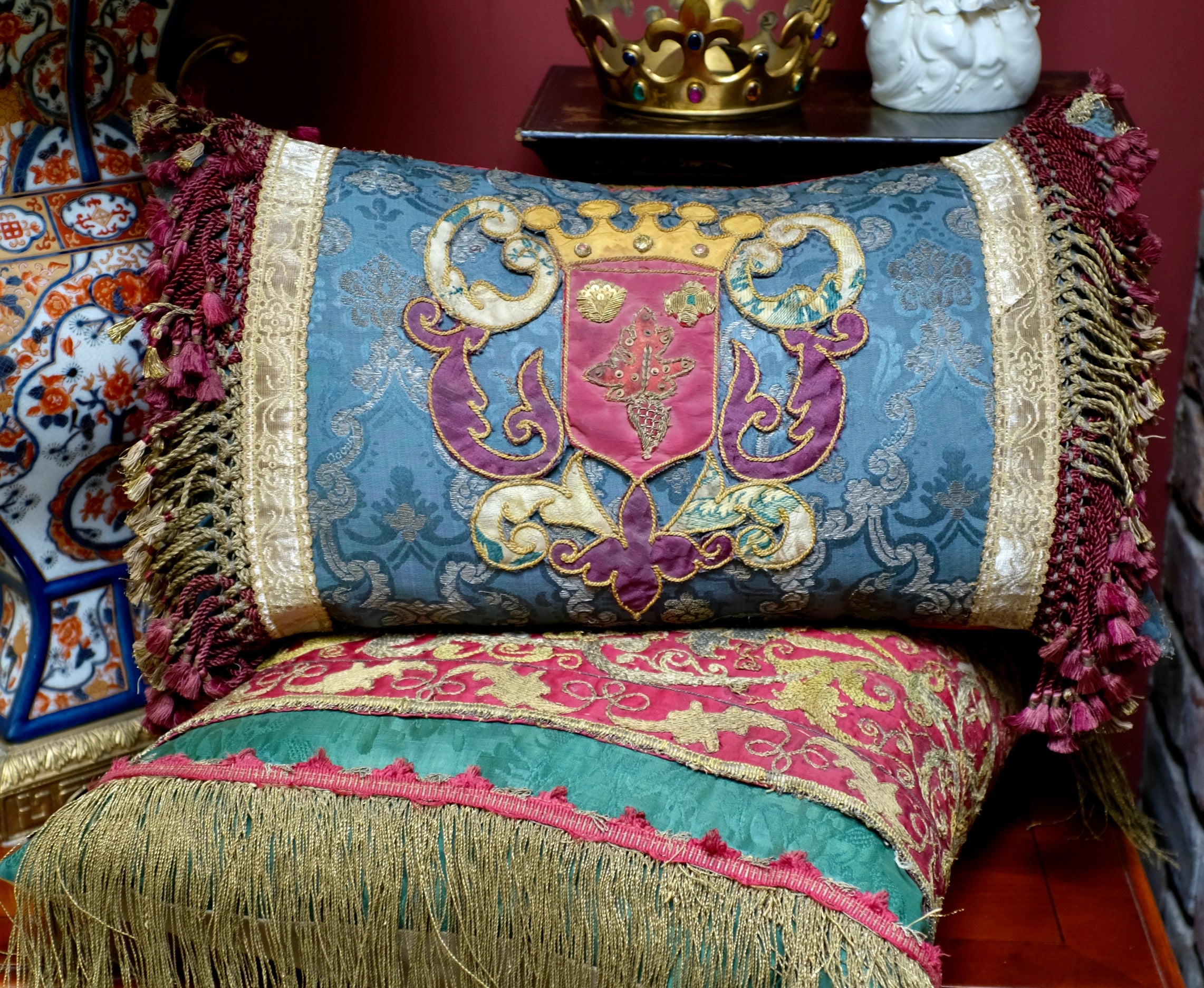 Antique Heraldic Cushion