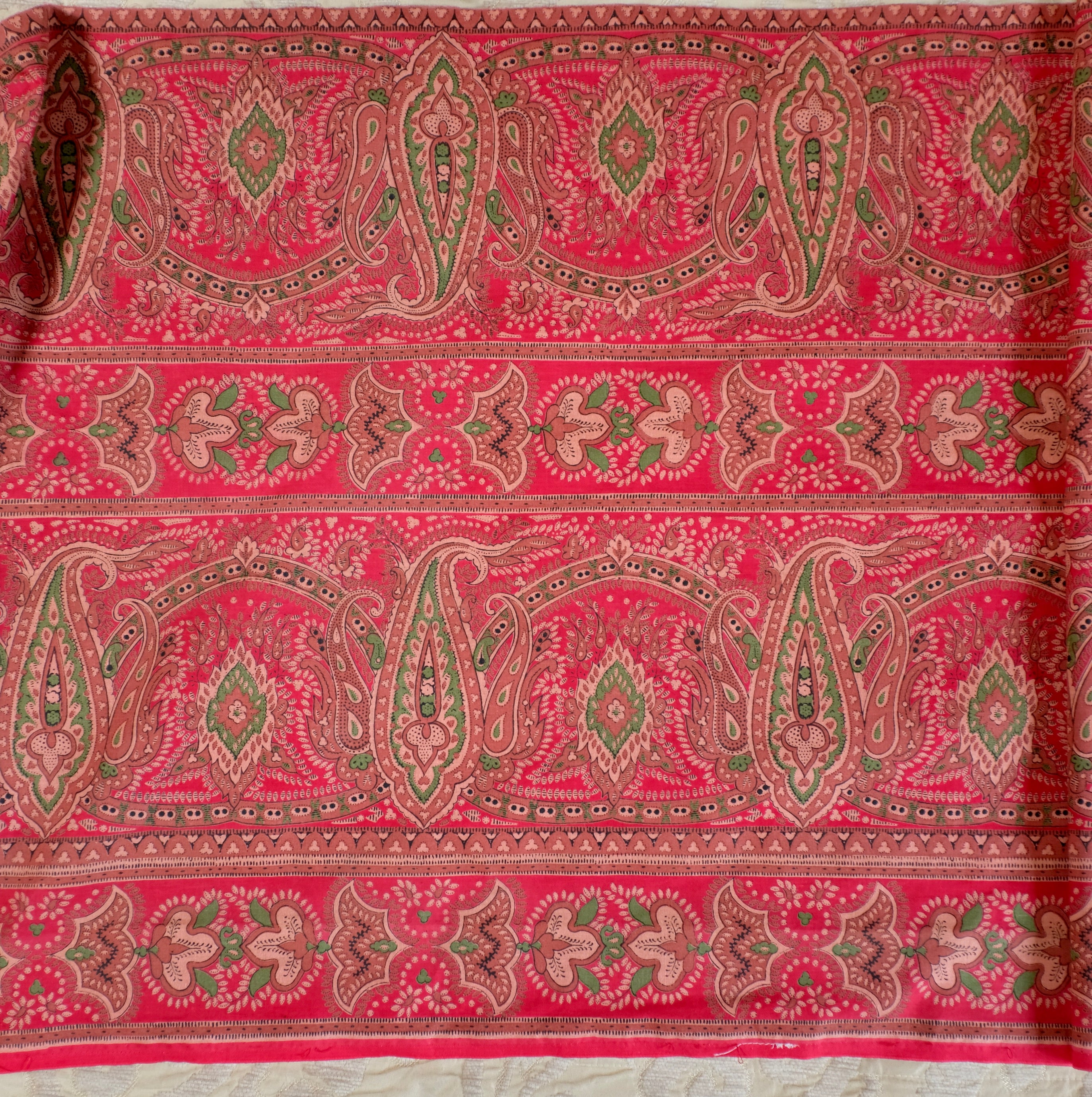 Antique French Printed Fabric Indienne Design