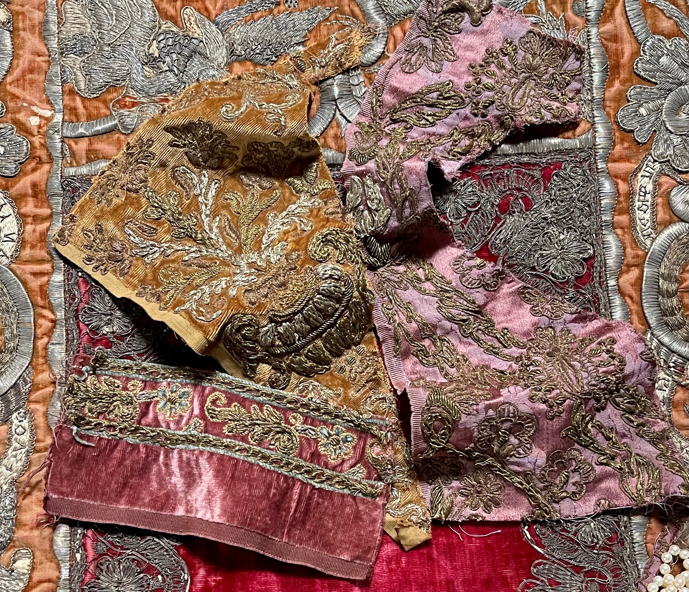 Antique Metallic Embroidered Silk and Velvet Project Group