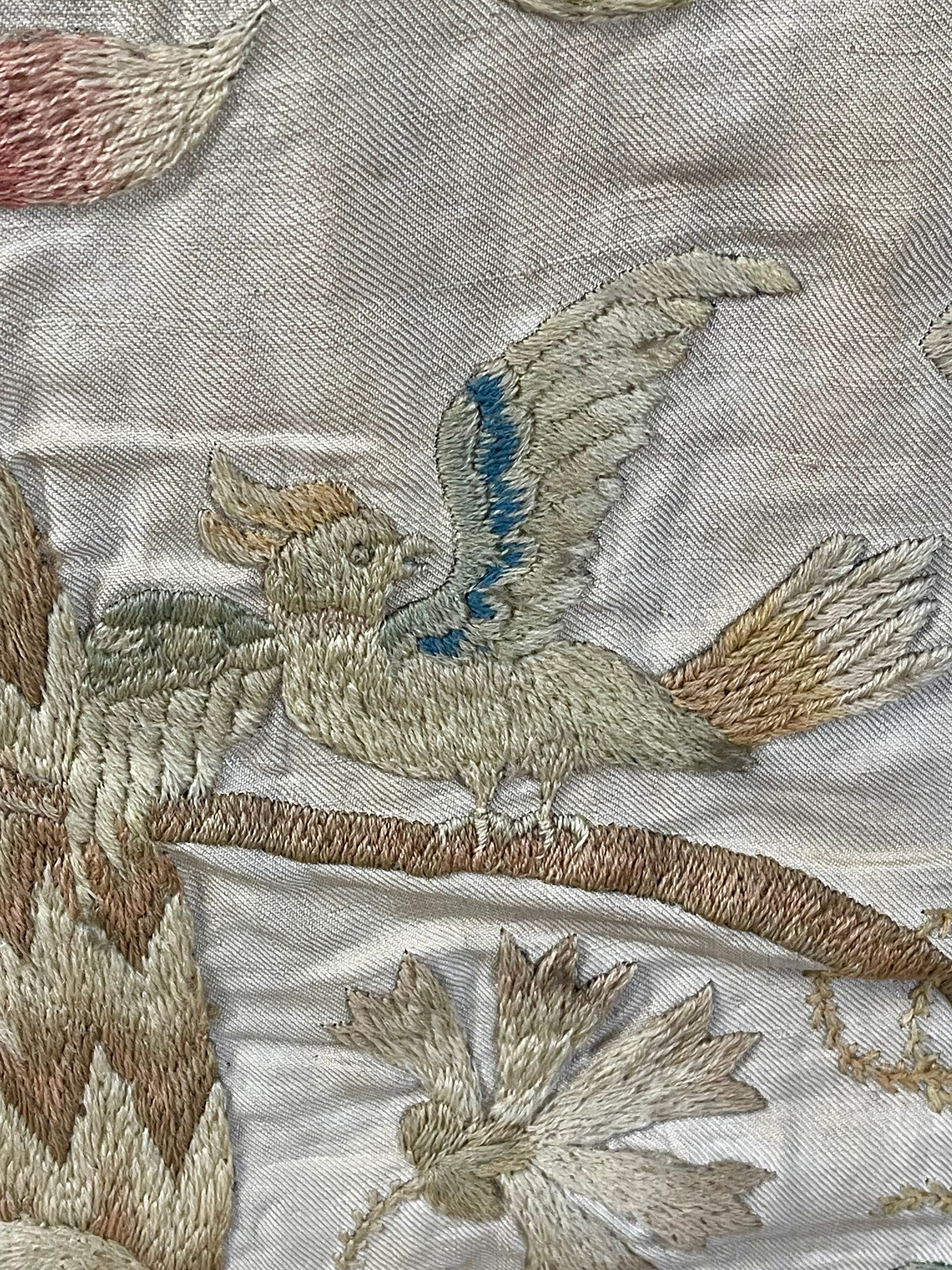 18th Century Crewelwork Tree of Life Panel